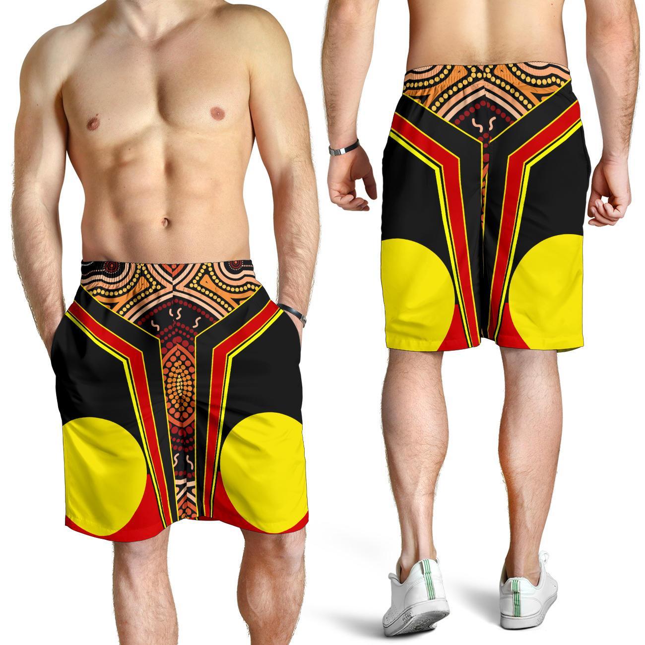 mens-shorts-aboriginal-with-dot-painting-art