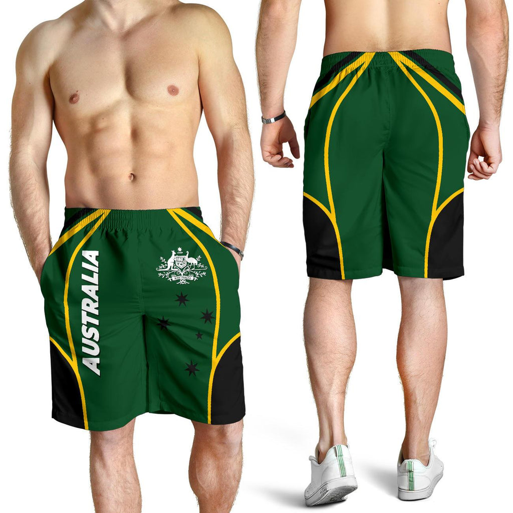mens-shorts-australian-coat-of-arms-green-shorts