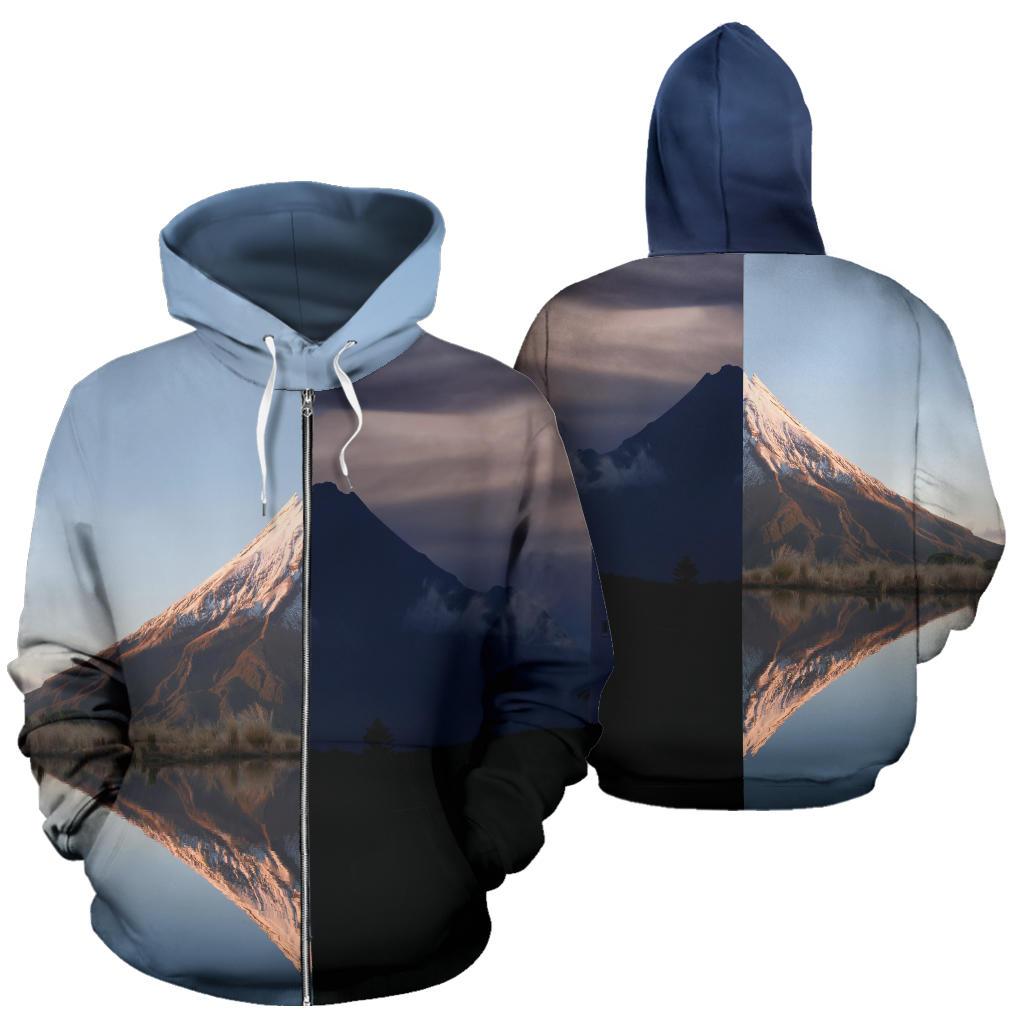 mount-taranaki-day-and-night-new-zealand-zip-hoodie