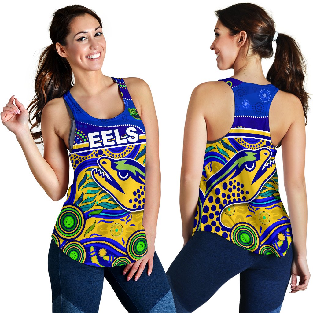 Eels Indigenous Special Women Racerback Tank Version Gold - Vibe Hoodie