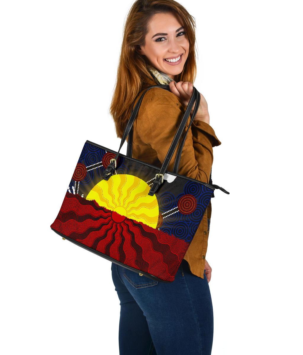 aboriginal-leather-tote-bag-aboriginal-lives-matter-flag-sun-dot-painting