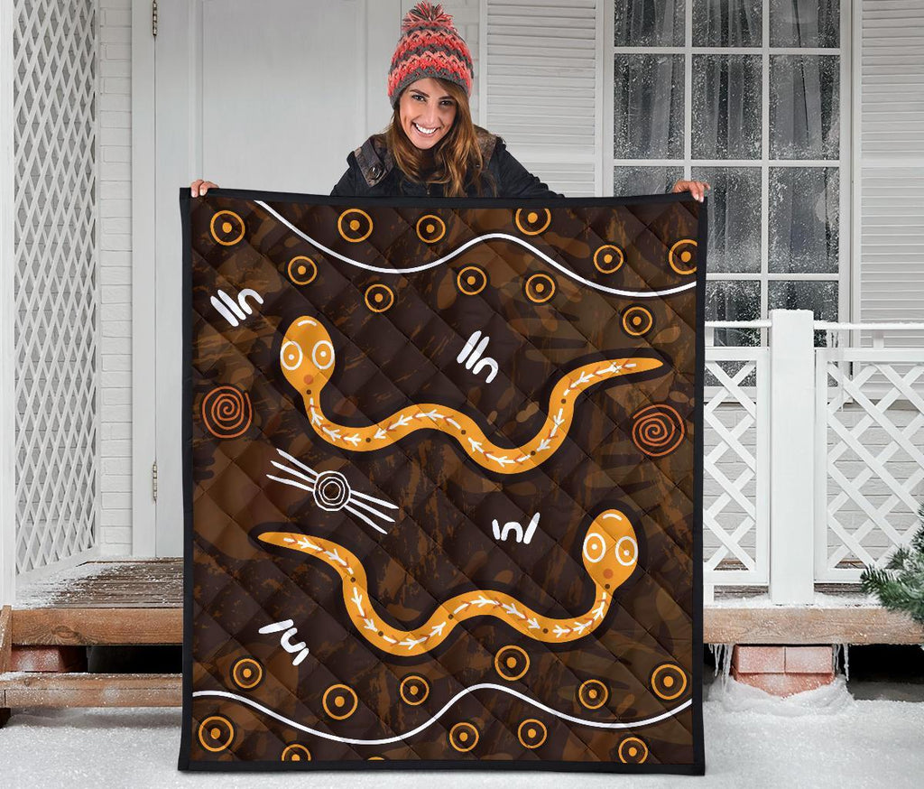 aboriginal-premium-quilt-indigenous-snake-hand-brown-color-1