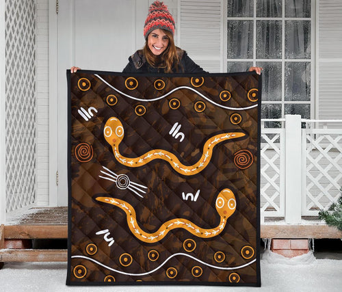 aboriginal-premium-quilt-indigenous-snake-hand-brown-color-1
