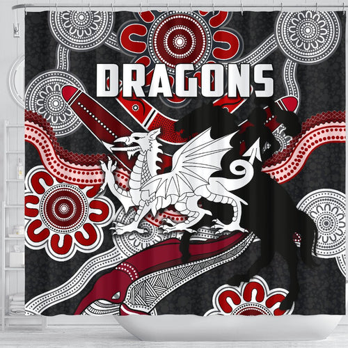 dragons-shower-curtain-st-george-indigenous-black