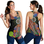 Australia Women's Racerback Tank Aboriginal Style NO.1 - Vibe Hoodie