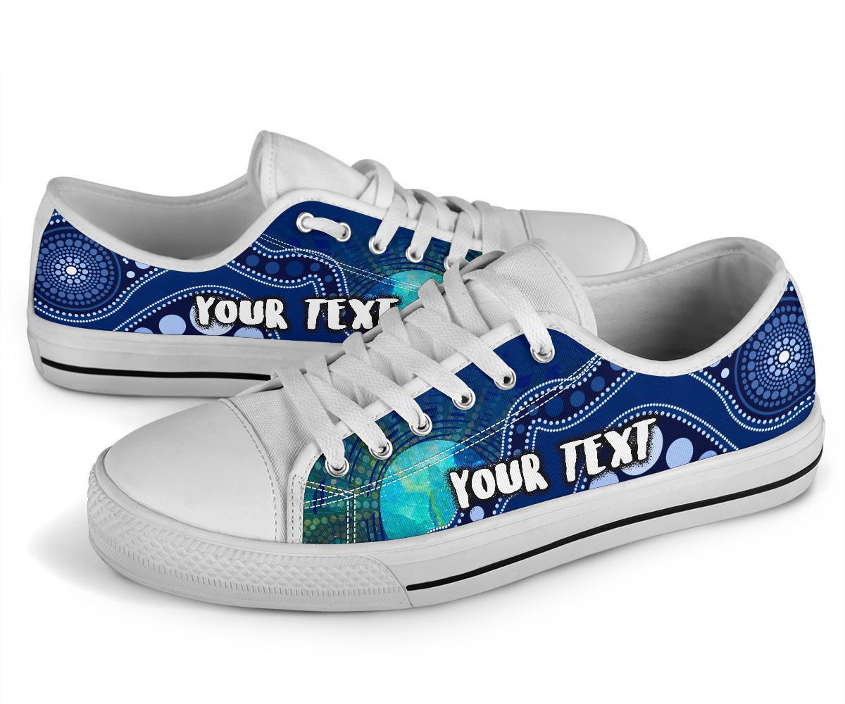 custom-text-aboriginal-low-top-shoes-australia-indigenous-flag-circle-dot-painting-art-blue