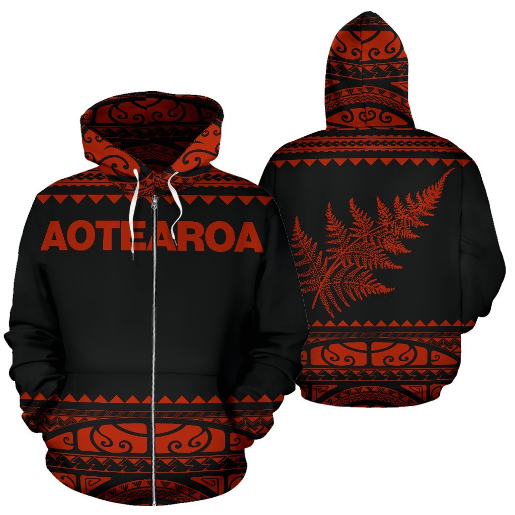 new-zealand-maori-zip-up-hoodie-aotearoa-silver-fern-zipper-hoodie-orange-red