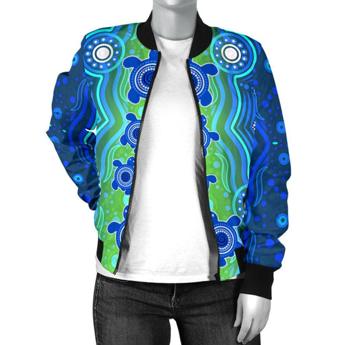 1staustrali-aboriginal-womens-bomber-jacket-aboriginal-turtle-family