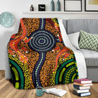 1st-australia-premium-blanket-aboriginal-two-lizards-dot-painting-circle