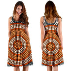 Midi Dress - Aboriginal Dot Painting Dress Ver05 - Vibe Hoodie
