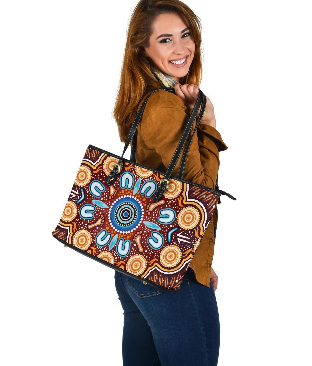 leather-tote-bag-indigenous-circle-dot-painting-ver02