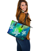 aboriginal-large-leather-tote-bags-indigenous-turtle-ocean-dot-painting-art