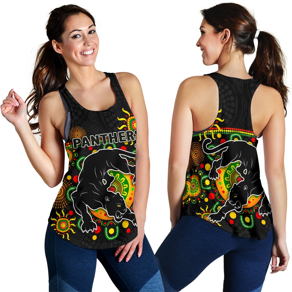 Penrith Women Racerback Tank Indigenous Panthers - Black - Vibe Hoodie