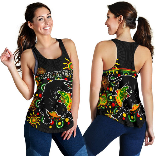 Penrith Women Racerback Tank Indigenous Panthers - Black - Vibe Hoodie