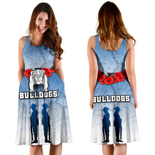 Australia Bulldogs Rugby Women's Dress Anzac Day Survival World - Vibe Hoodie