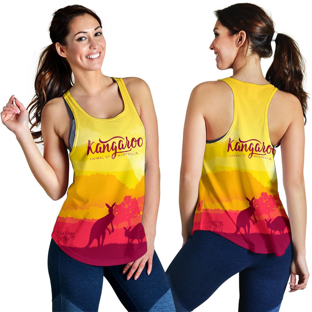 Racerback Tank - Kangaroo Top Tank Morning Uluru - Women - Vibe Hoodie