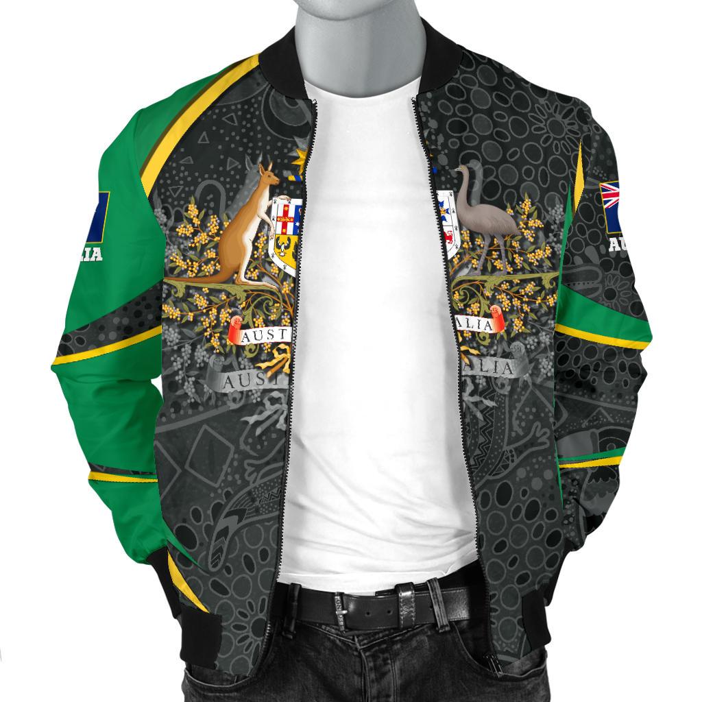 custom-text-bomber-jacket-australia-coat-of-arms-aussie-spirit-green-men
