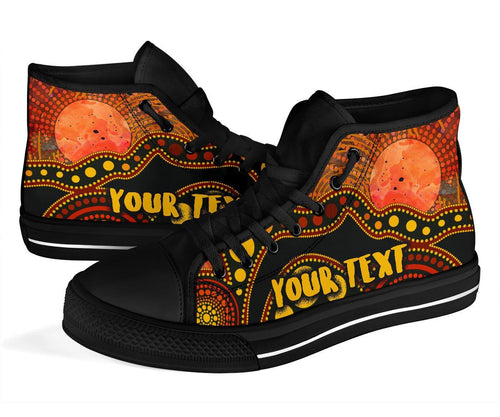 custom-text-aboriginal-high-top-shoes-australia-indigenous-flag-circle-dot-painting-art-golden