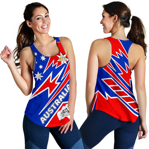 Racerback Tanks - Australia Flag Color And Coat Of - Vibe Hoodie