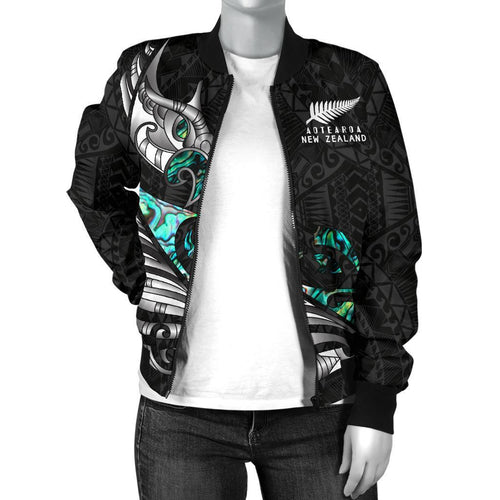 new-zealand-bomber-jacket-for-women-manaia-paua-fern-wing-white