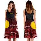 [Custom Text] Aboriginal Midi Dress - Red Landscape - Vibe Hoodie