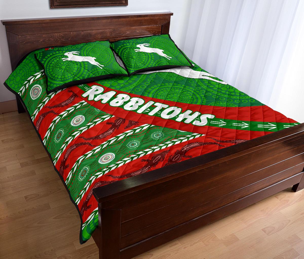 south-sydney-rabbitohs-aboriginal-quilt-bed-set-victorian-vibes