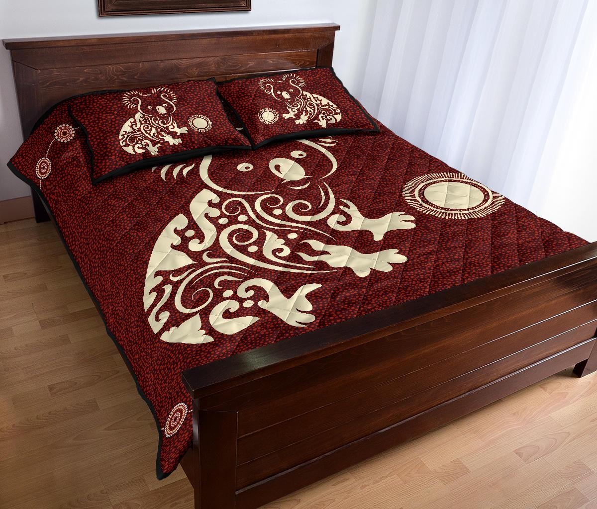 aboriginal-quilt-cover-set-koala-patterns-treasure-circle-dot-painting