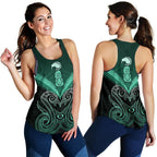 Maori Manaia New Zealand Women Racerback Tank Turquoise - Vibe Hoodie