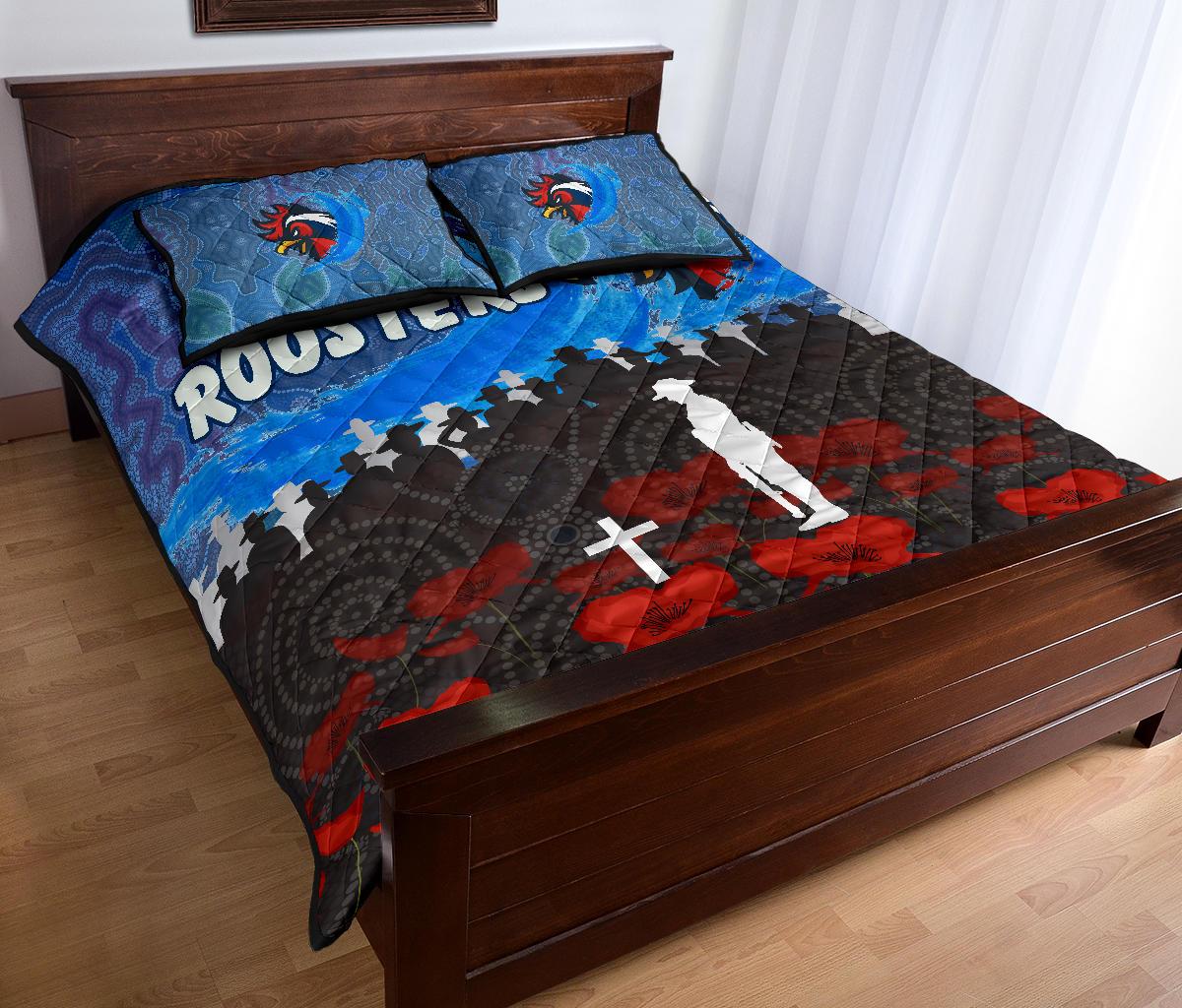 sydney-roosters-aboriginal-quilt-bed-set-prairie-style