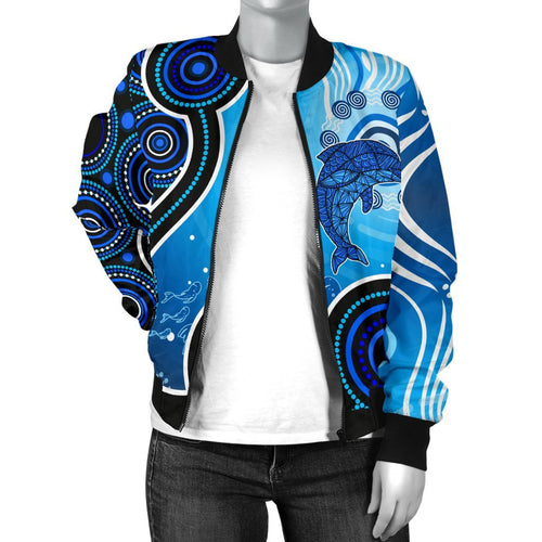 aboriginal-womens-bomber-jacket-dolphin-and-aboriginal-dot-patterns