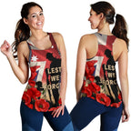 Anzac Women's Racerback Tank - A Day We Will Never Forget - Vibe Hoodie