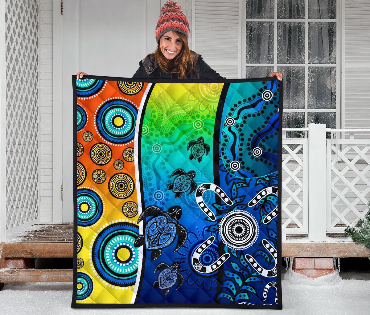 aboriginal-premium-quilt-indigenous-turtle-dot-painting-art