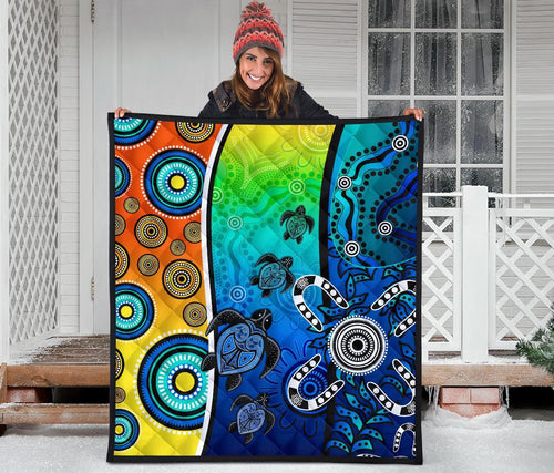 aboriginal-premium-quilt-indigenous-turtle-dot-painting-art