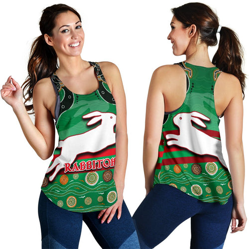 Rabbitohs Women Racerback Tank Indigenous Green - Vibe Hoodie