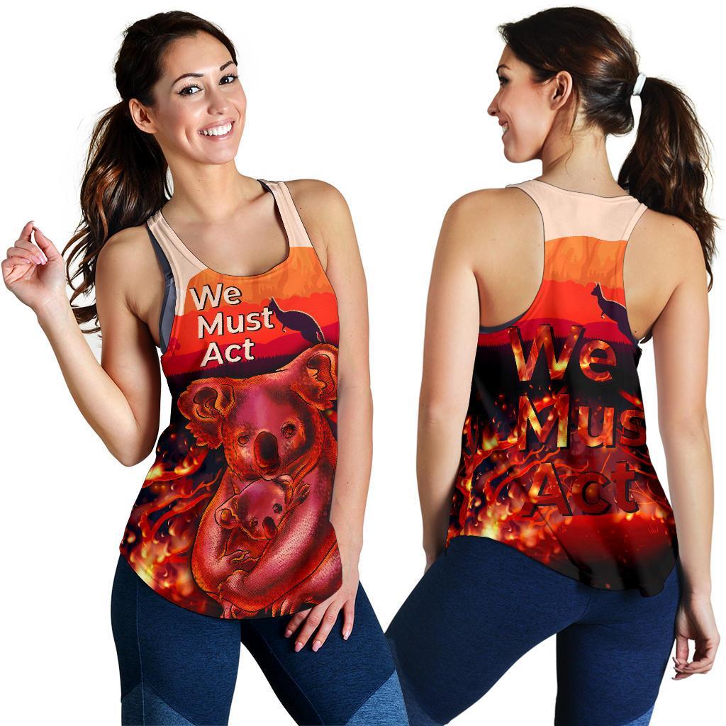 Racerback Tank - Koala Bushfire Tank Pray For Australia - Women - Vibe Hoodie