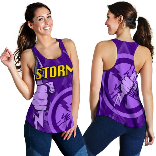 Melbourne All Over Women Racerback Tank Storm - Vibe Hoodie
