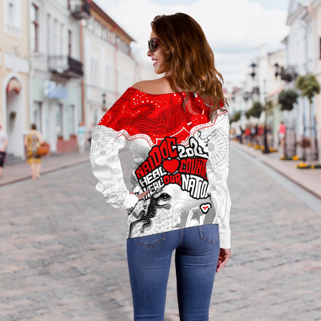 Naidoc St. George Illawarra Dragons Women's Off Shoulder Sweater Tribal Style