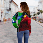 Aboriginal Women's Off Shoulder Sweater, Naidoc  Week - Vibe Hoodie