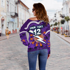 (Custom Personalised) Storm Women's Off Shoulder Sweater Indigenous Aboriginal Melbourne - Sun Style - Vibe Hoodie