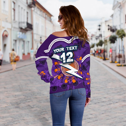 (Custom Personalised) Storm Women's Off Shoulder Sweater Indigenous Aboriginal Melbourne - Sun Style - Vibe Hoodie