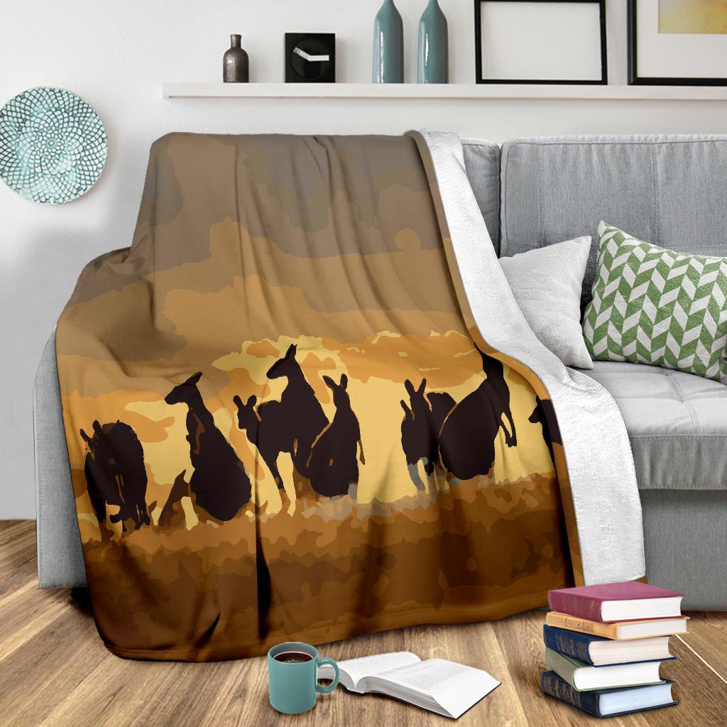 premium-blanket-kangaroo-blanket-family-sunset-painting-ver02a