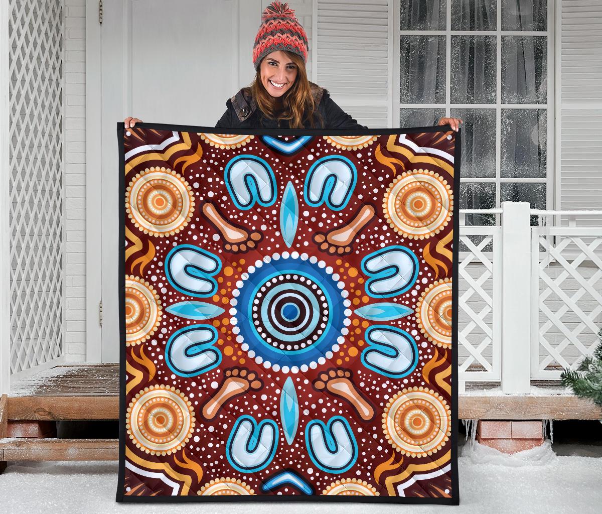 aboriginal-premium-quilt-indigenous-circle-dot-painting-ver02