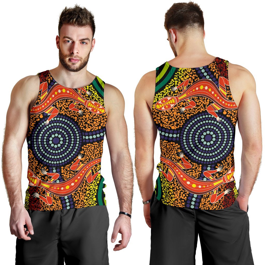 1st-australia-men-tank-top-aboriginal-two-lizards-dot-painting-circle