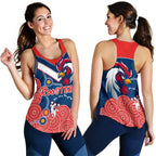 RooSTERS Women Racerback Tank - Red Aboriginal Rugby LT13 - Vibe Hoodie