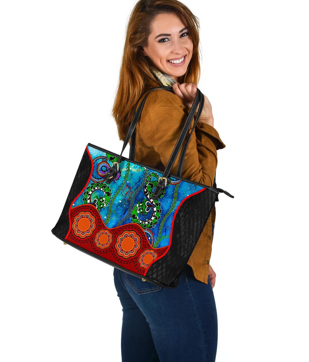 aboriginal-large-leather-tote-bag-aussie-indigenous-patterns-blue