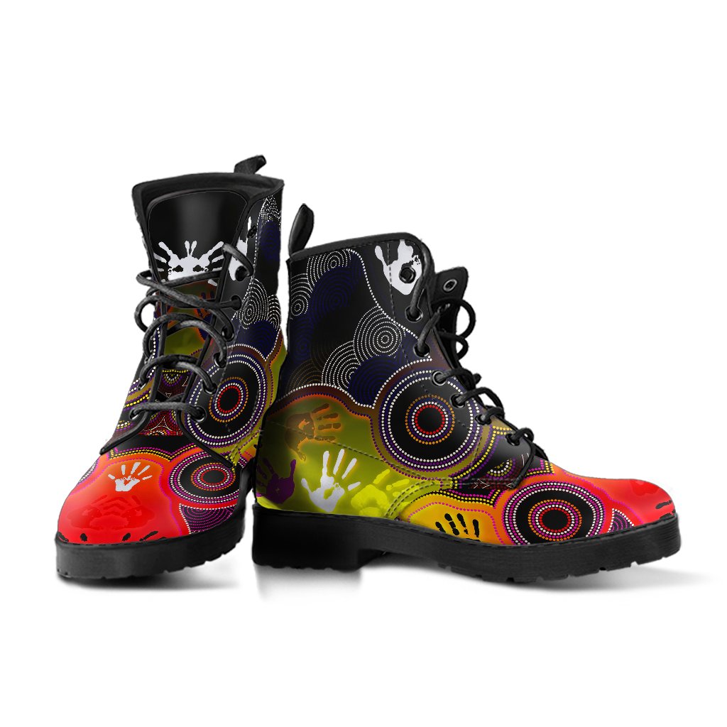 aboriginal-leather-boots-indigenous-circle-dot-painting-hand-art