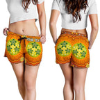 [Custom Text] Aboriginal Women's Shorts - Turtle Circle Dot Painting Art - Vibe Hoodie