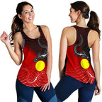 Aboriginal Women's Racerback Tank - Two Indigenous Lizard - Vibe Hoodie