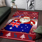 christmas-personalised-area-rug-australia-santa-claus-hold-the-flag-red