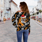 Wests Christmas Women's Off Shoulder Sweater Tigers Fancy - Vibe Hoodie